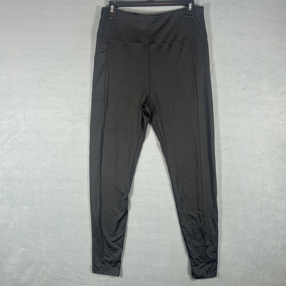 ZONE PRO Women's Black Activewear Leggings Size L High Rise Yoga Running Pockets